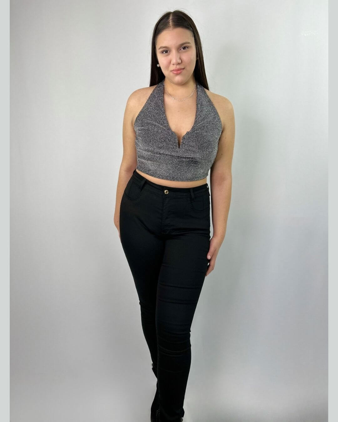 Jeans Pitillo Negro con Faja Modeladora Mujer - Plus Size Chile