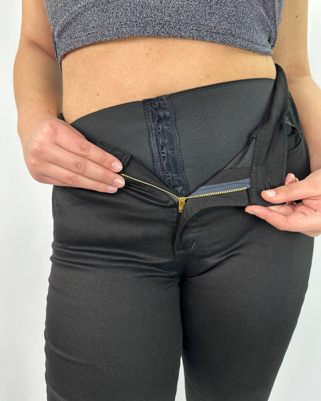 Jeans Pitillo Negro con Faja Modeladora Mujer - Plus Size Chile