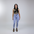 Jeans pitillo full body fondo estudio