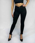 Jeans Skinny Negro Brillo Mujer Tiro Alto - Push Up Plus Size Chile