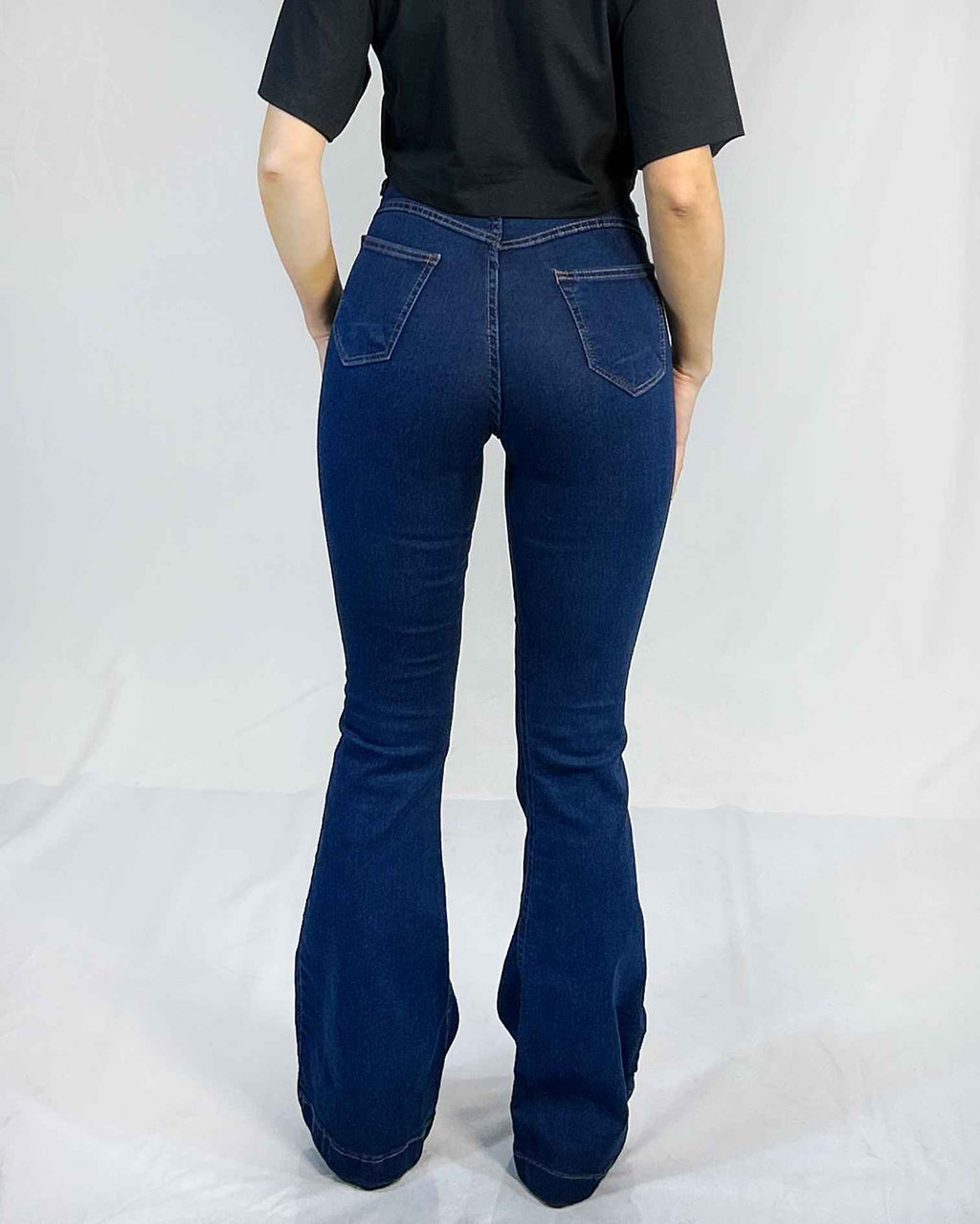 Jeans Flare Azul con Faja Mujer Tiro Alto - Plus Size Chile