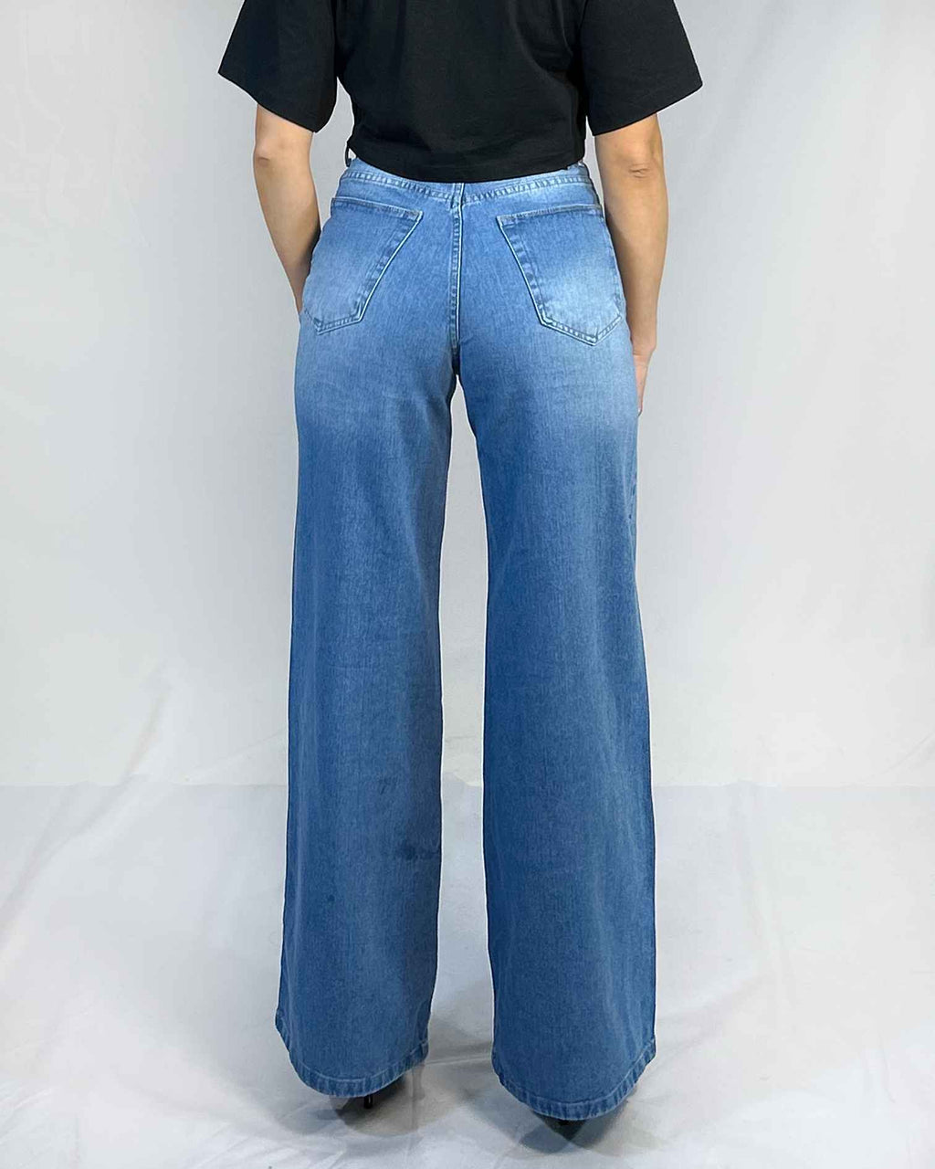 Jeans Palazzo Celeste Mujer - Tendencia Juvenil Plus Size Chile