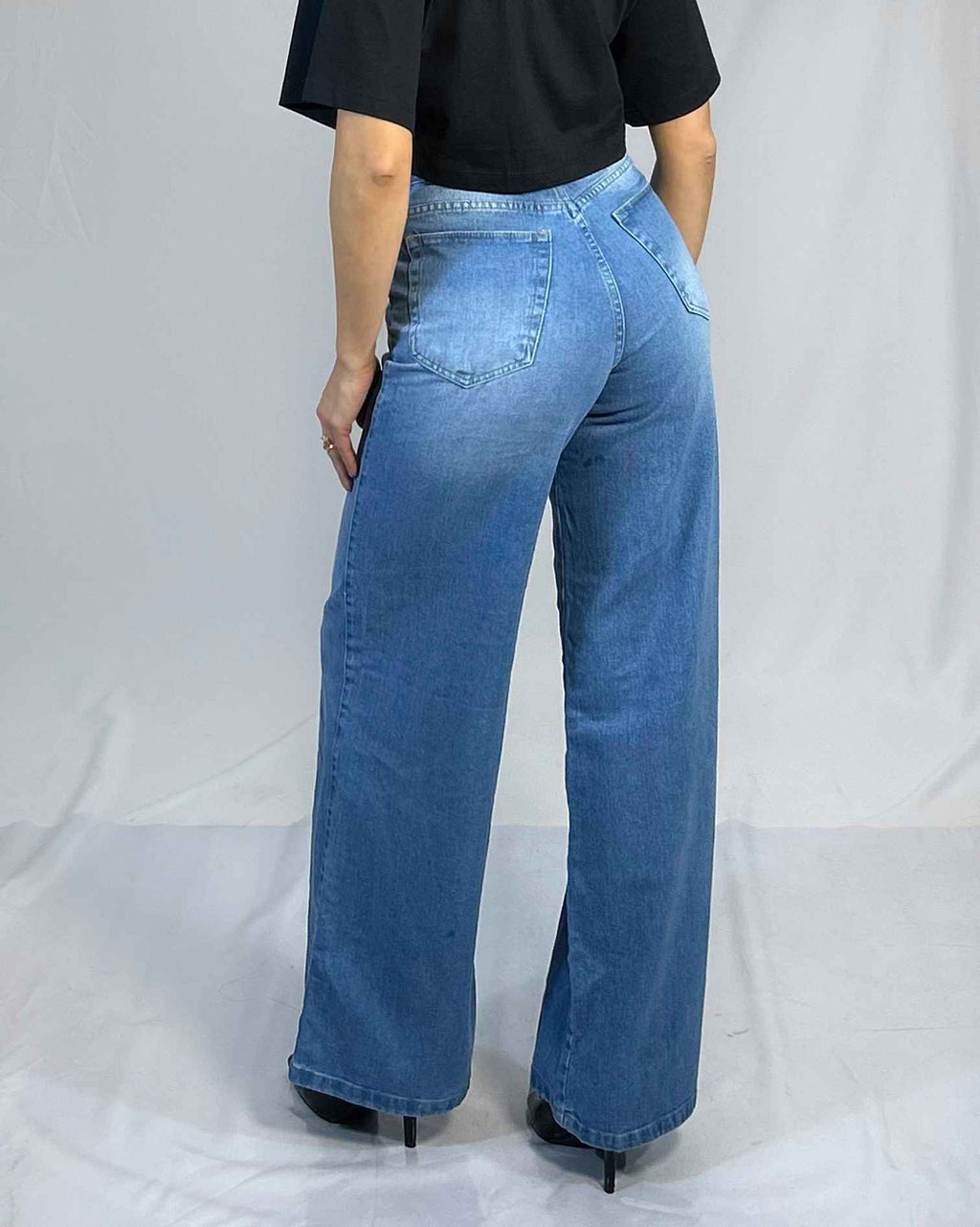 Jeans Palazzo Celeste Mujer - Tendencia Juvenil Plus Size Chile