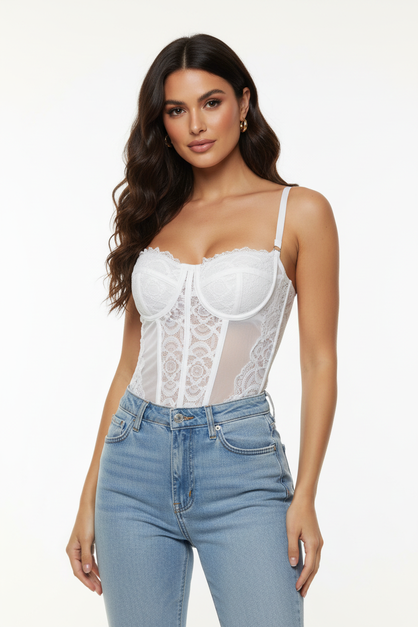 Modelo Corset Blanco