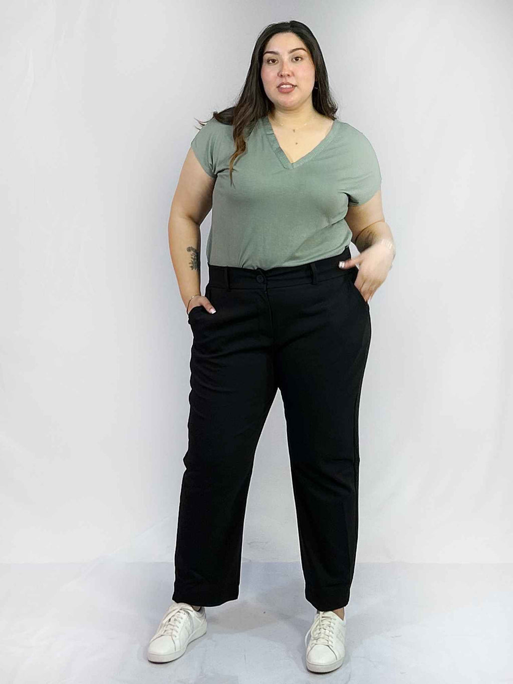 Pantalón Negro Recto Mujer Talla Grande - Formal Plus Size Chile