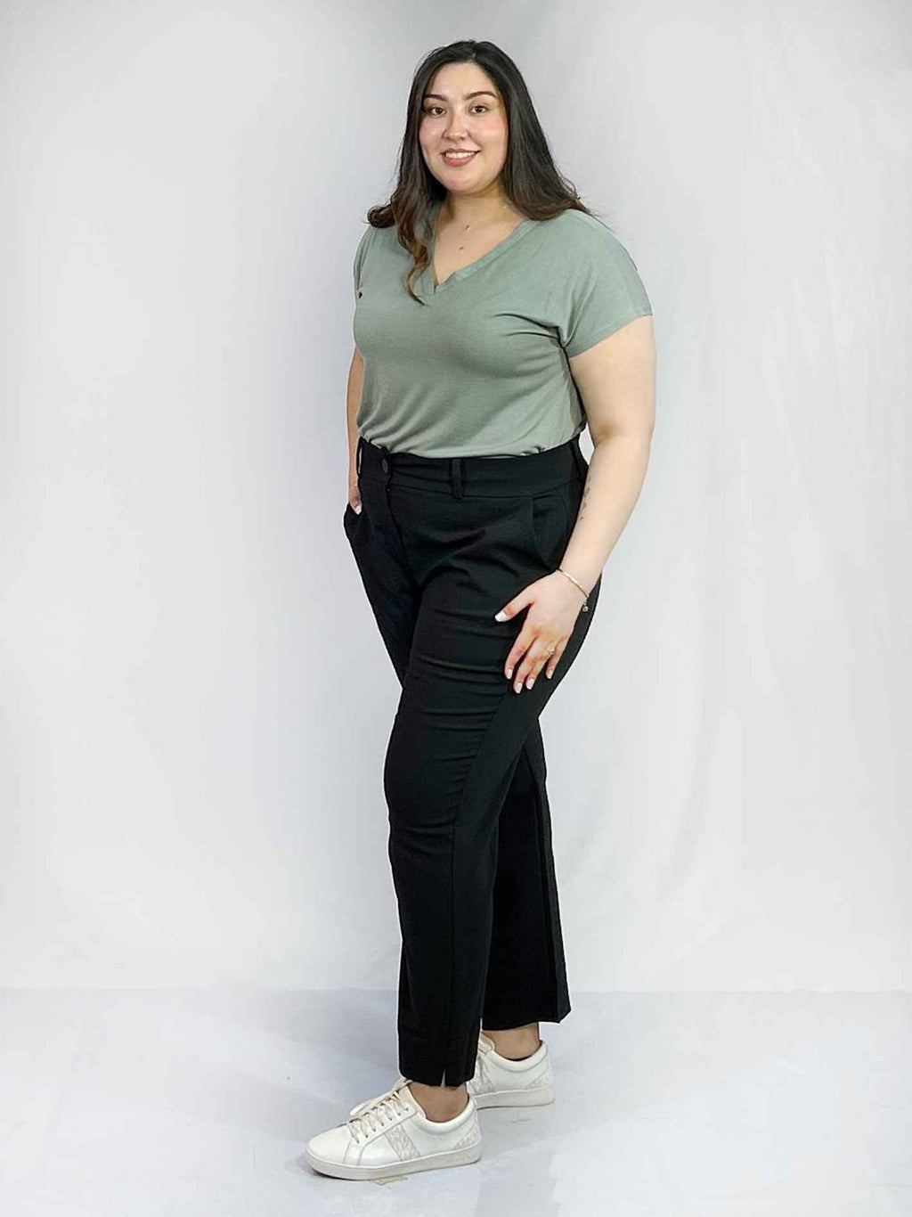 Pantalón Negro Recto Mujer Talla Grande - Formal Plus Size Chile