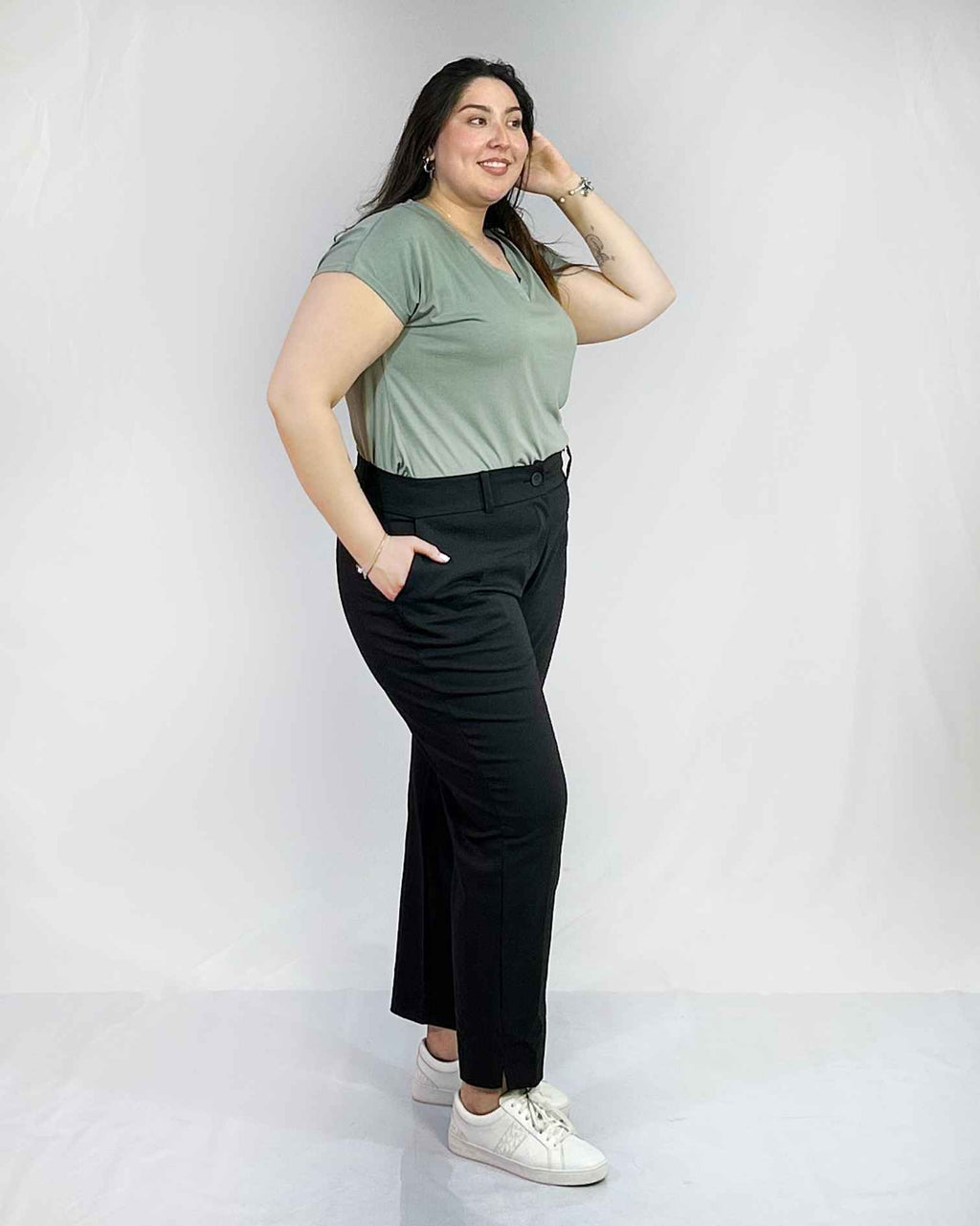 Pantalón Negro Recto Mujer Talla Grande - Formal Plus Size Chile