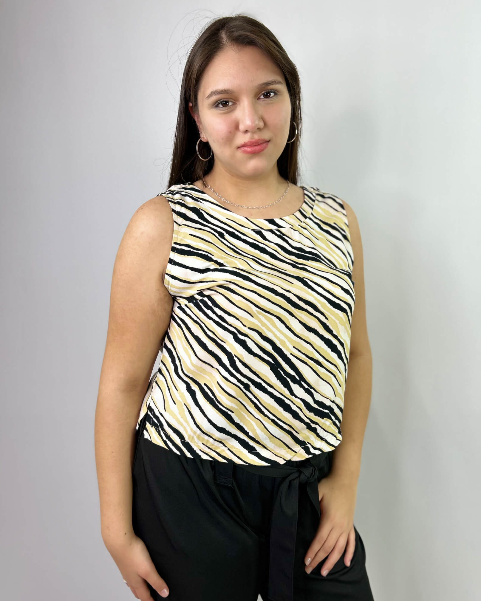 Polera sin Mangas Animal Print Mujer Talla 48 - Plus Size Chile
