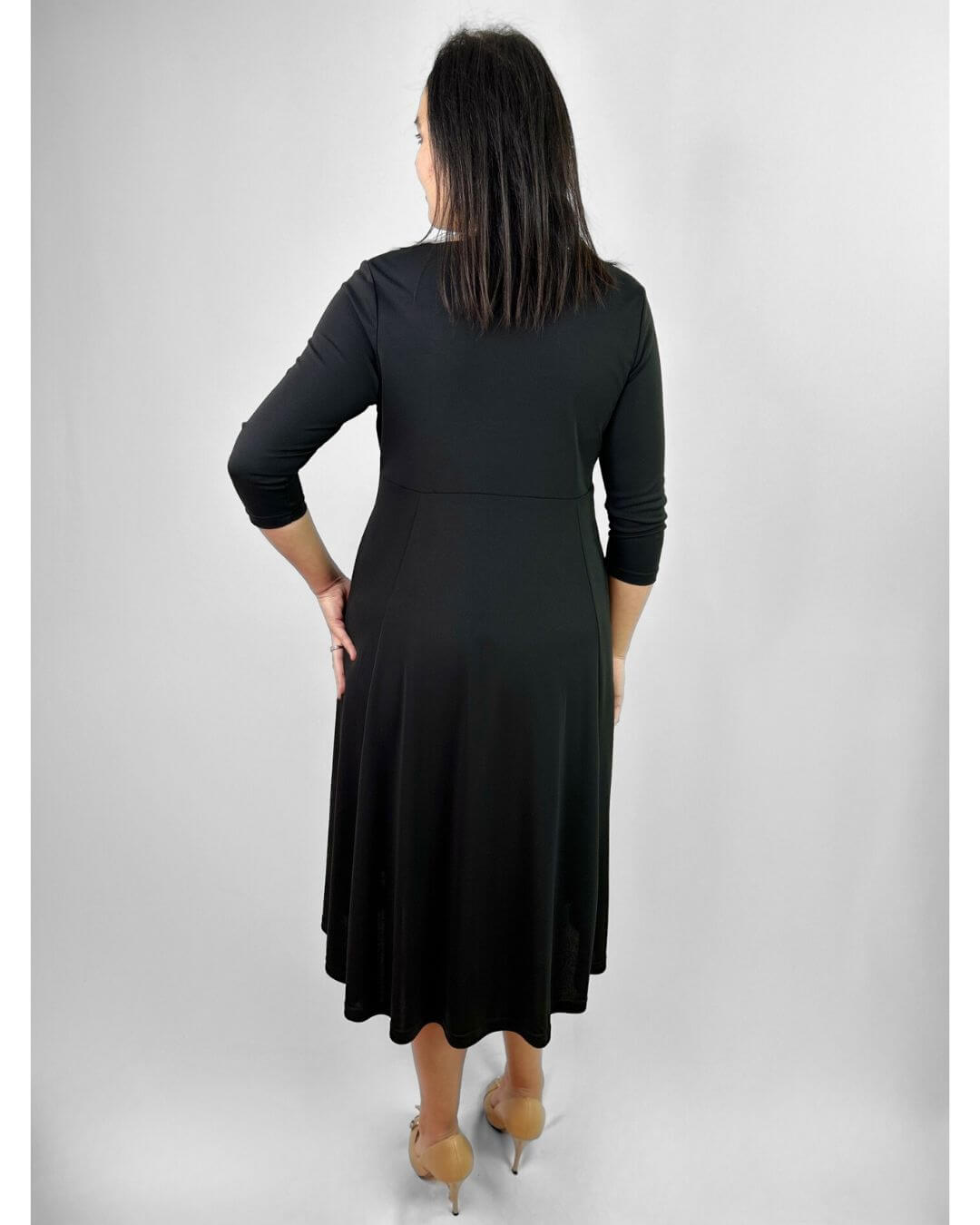 Vestido Negro con Bolsillos Mujer Fiesta - Elegante Plus Size Chile
