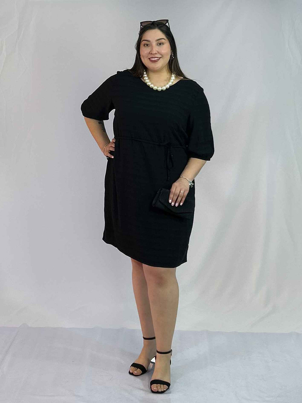 Vestido Corto Negro Mujer Talla Grande - Elegante Plus Size Chile