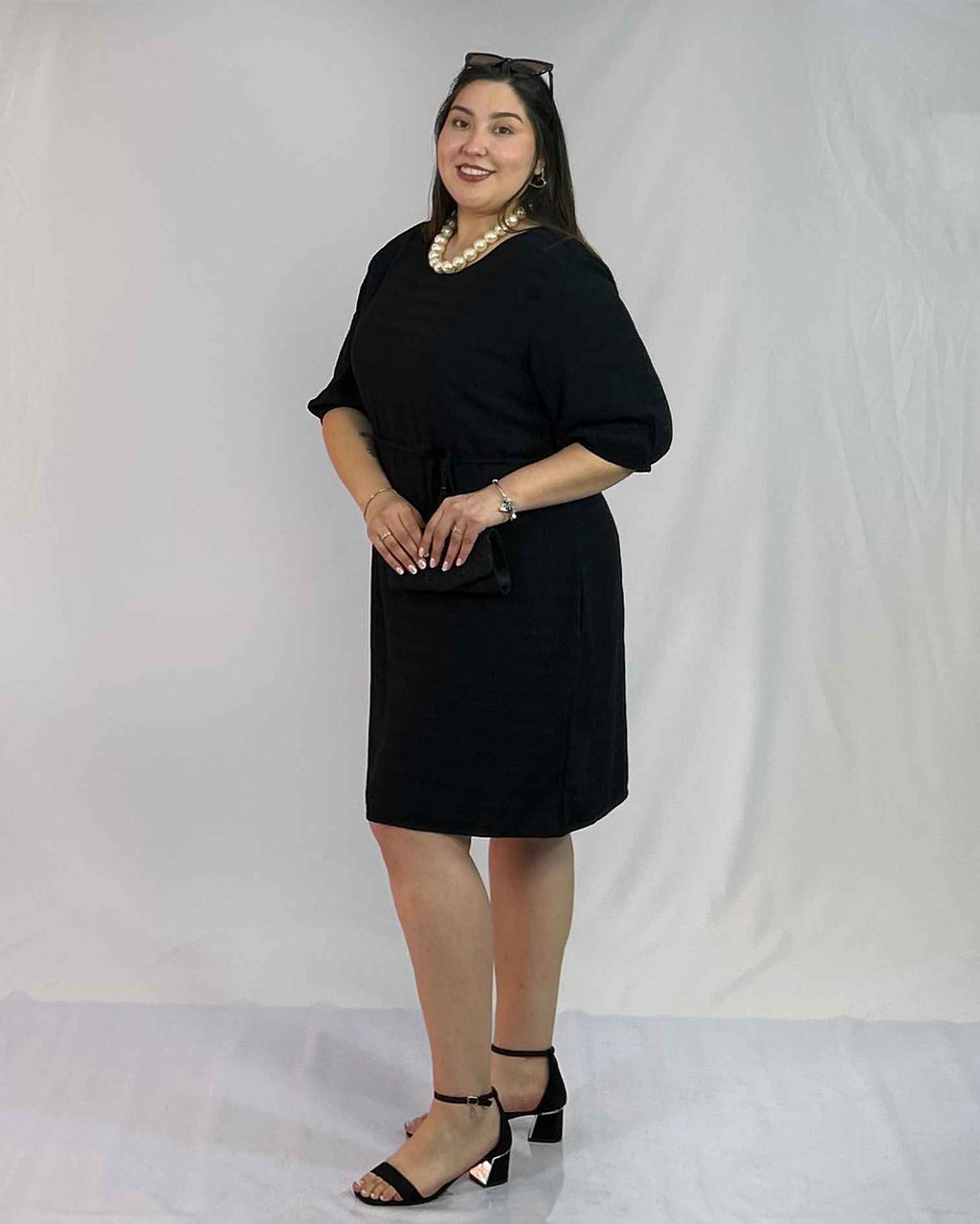 Vestido Corto Negro Mujer Talla Grande - Elegante Plus Size Chile
