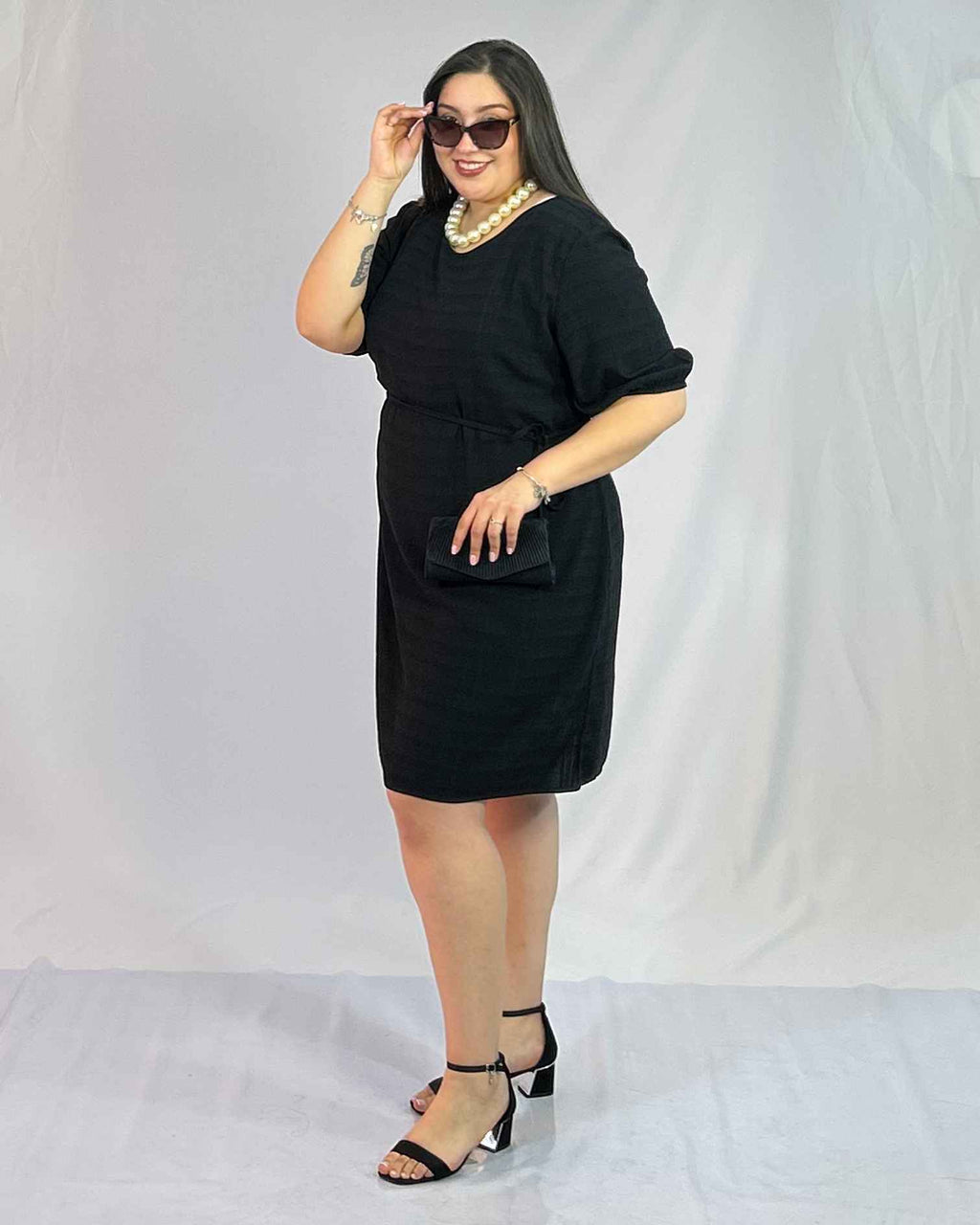 Vestido Corto Negro Mujer Talla Grande - Elegante Plus Size Chile