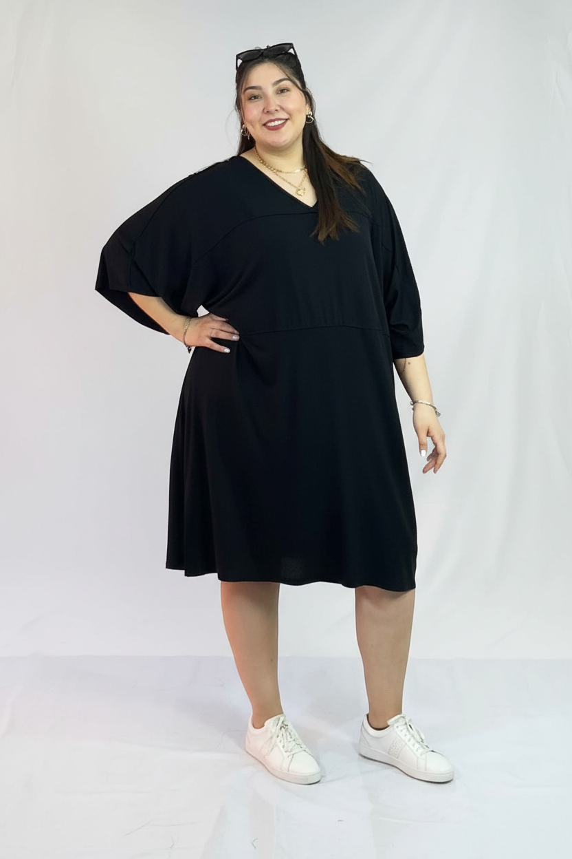 Vestido Corto Negro - Fondo Infinito