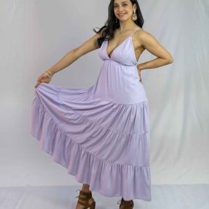 Vestidos M Liso Maxi Pastel Mujer |Juvenil Tendencia