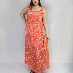 Vestido 2XL Largo Estampado Manga Vuelos Mujer| Tallas Grandes  Juvenil Verano